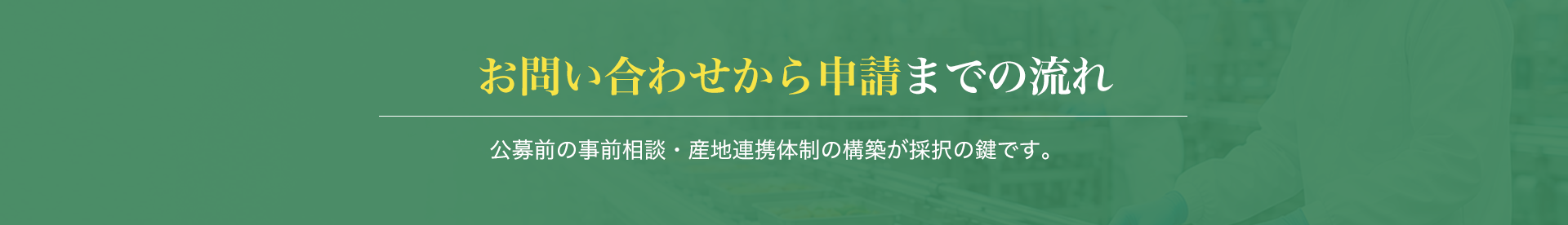 お問い合わせから申請までの流れ